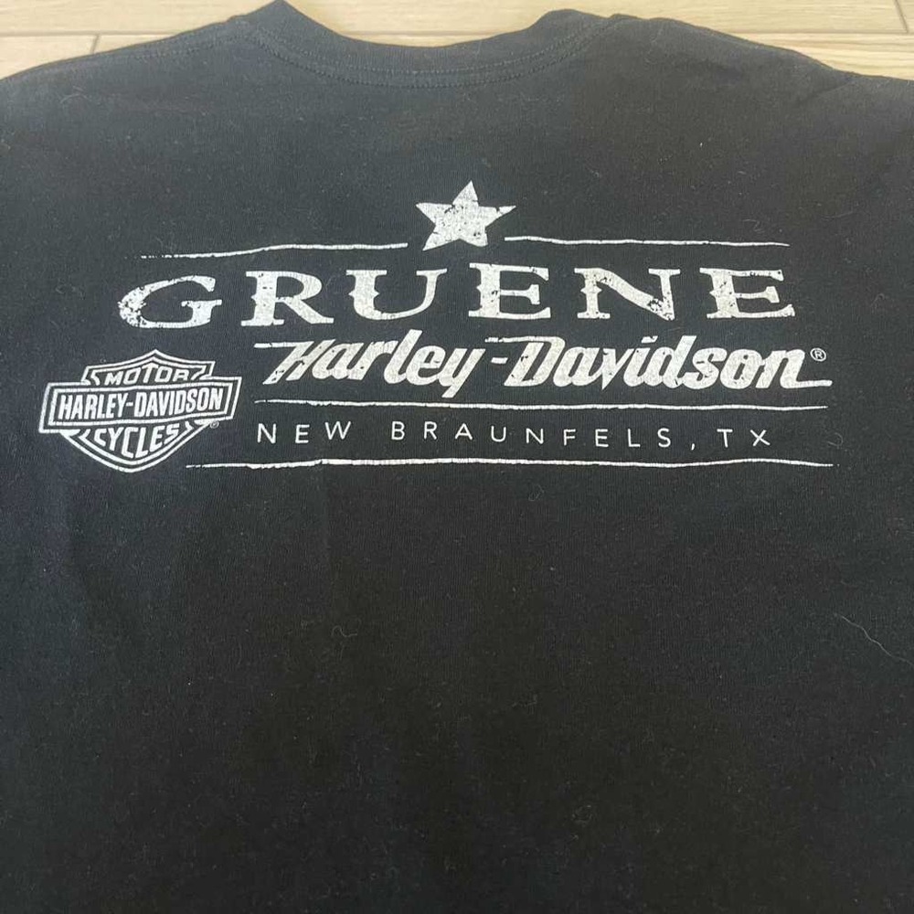 Gruene Harley Davidson New Braunfels Texas Biker Black Graphic T-Shirt XL‎